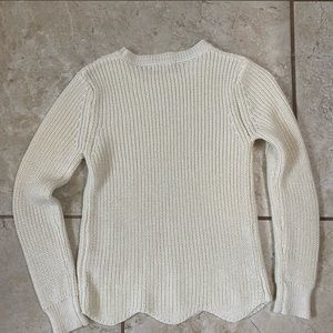 Copper Key Cream Metallic Thread Girls Sweater Small